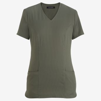 Tonal Stripe V-Neck Service Tunic
