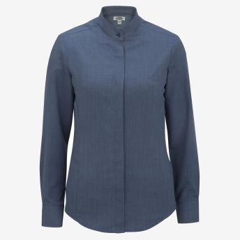 Ladies Batiste Banded Collar Shirt