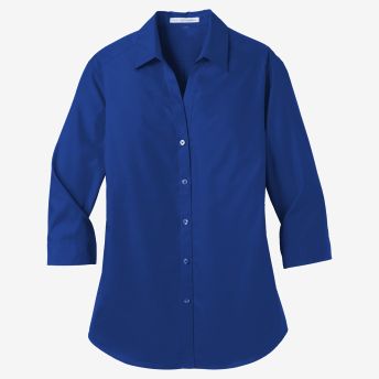 Port Authority Women's 3/4-Sleeve Carefree Poplin Shirt