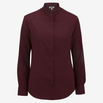 Ladies Batiste Banded Collar Shirt