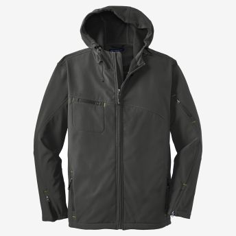 Port Authority Textured Hooded Soft Shell Jacket