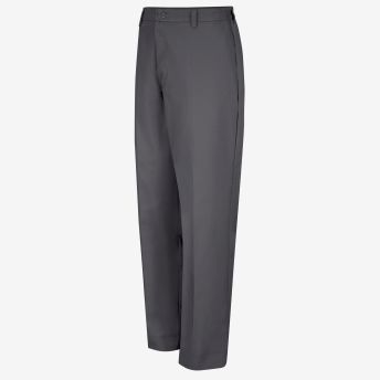 Elastic Insert Flat-Front Work Pant