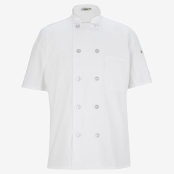 10 Button Short Sleeve Chef Coat With Mesh