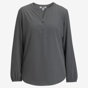 Ladies Open V Neck Long Sleeve Blouse