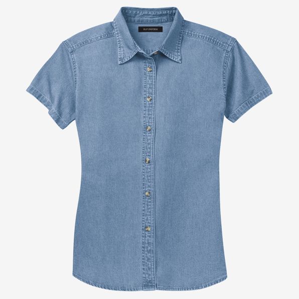 Short-Sleeve Denim Shirt