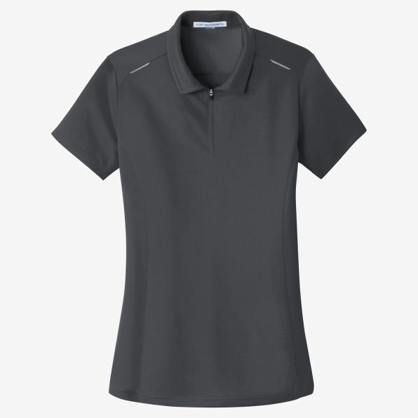 Port Authority Women's Pinpoint Mesh Zip Polo