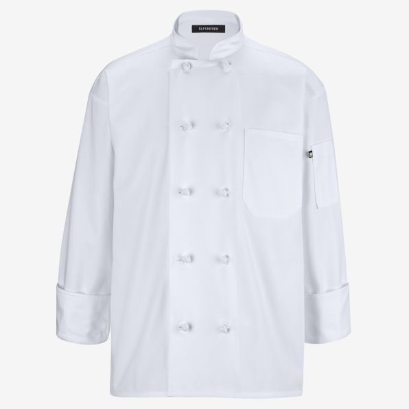 10 Knot Button Long-Sleeve Chef Coat