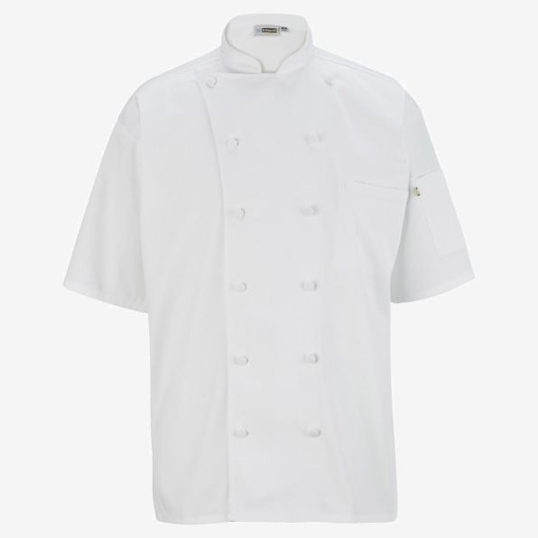 12 Button Short Sleeve Chef Coat With Mesh