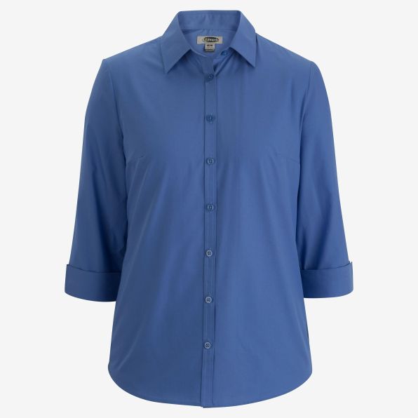 Ladies Essential Broadcloth Shirt 3/4 Sleeve