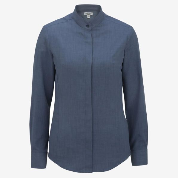 Ladies Batiste Banded Collar Shirt