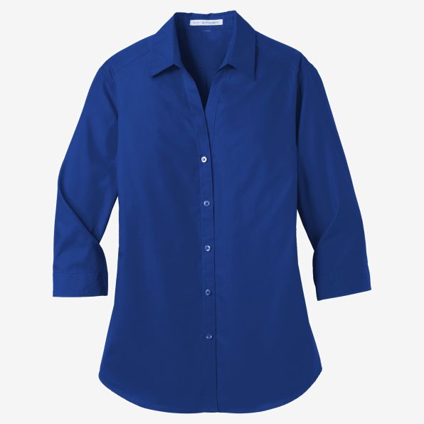 Port Authority Women's 3/4-Sleeve Carefree Poplin Shirt
