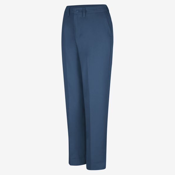 Elastic Insert Flat-Front Work Pant