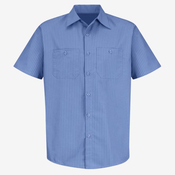 Short-Sleeve Industrial Stripe Work Shirt