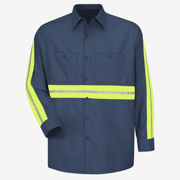 Enhanced Visibility Long-Sleeve Industrial Work Shirt