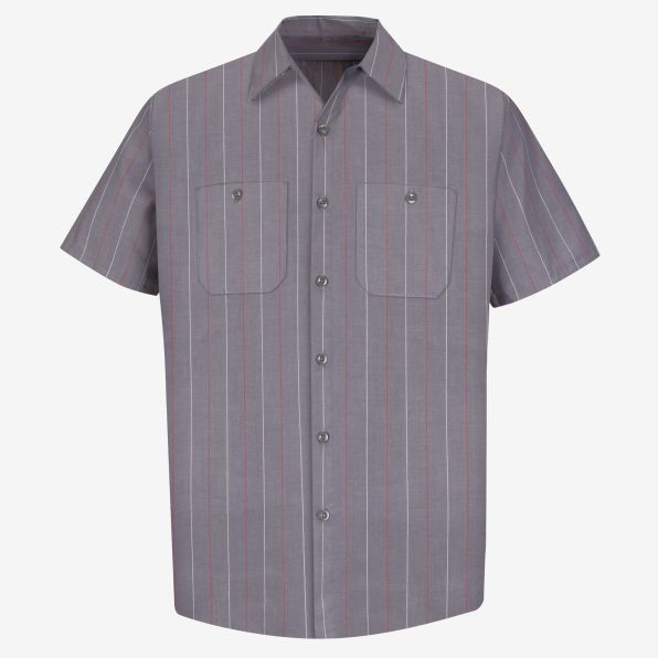 Short-Sleeve Industrial Stripe Work Shirt