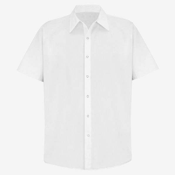 Short-Sleeve Gripper-Front Pocketless Work Shirt
