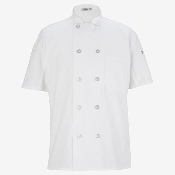 10 Button Short Sleeve Chef Coat With Mesh