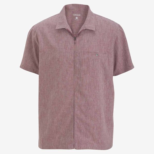 Mens V-Neck Zip Service Shirt