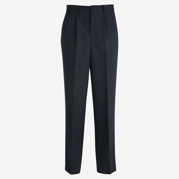 Mens Easy Fit Polywool Pleated Pant