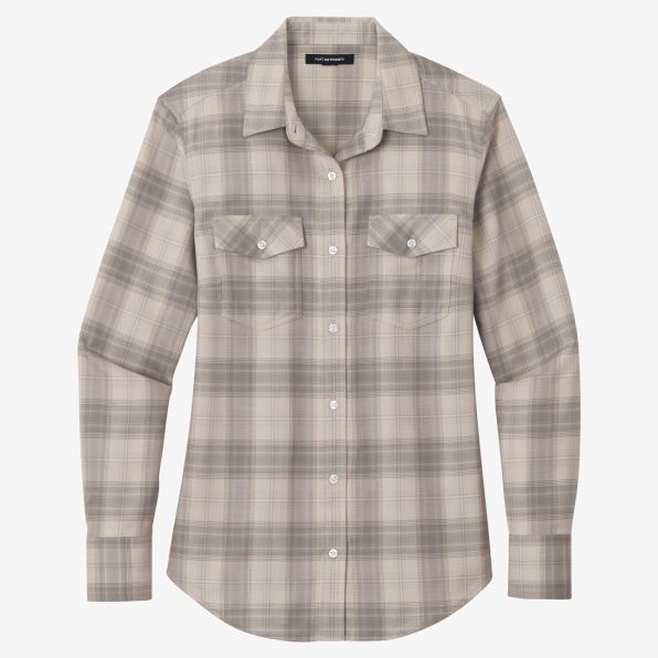 Port Authority Women's Long Sleeve Ombre Plaid Shirt