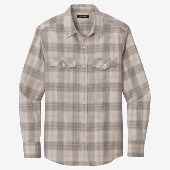 Port Authority Long Sleeve Ombre Plaid Shirt