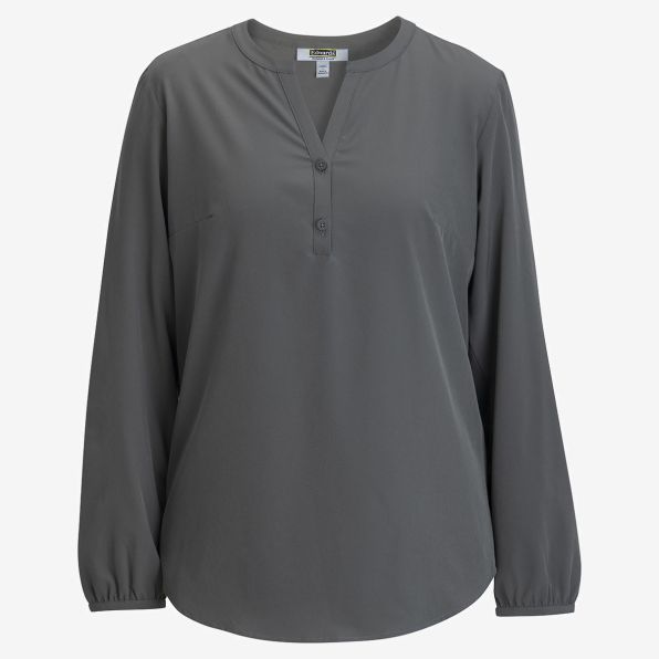 Ladies Open V Neck Long Sleeve Blouse