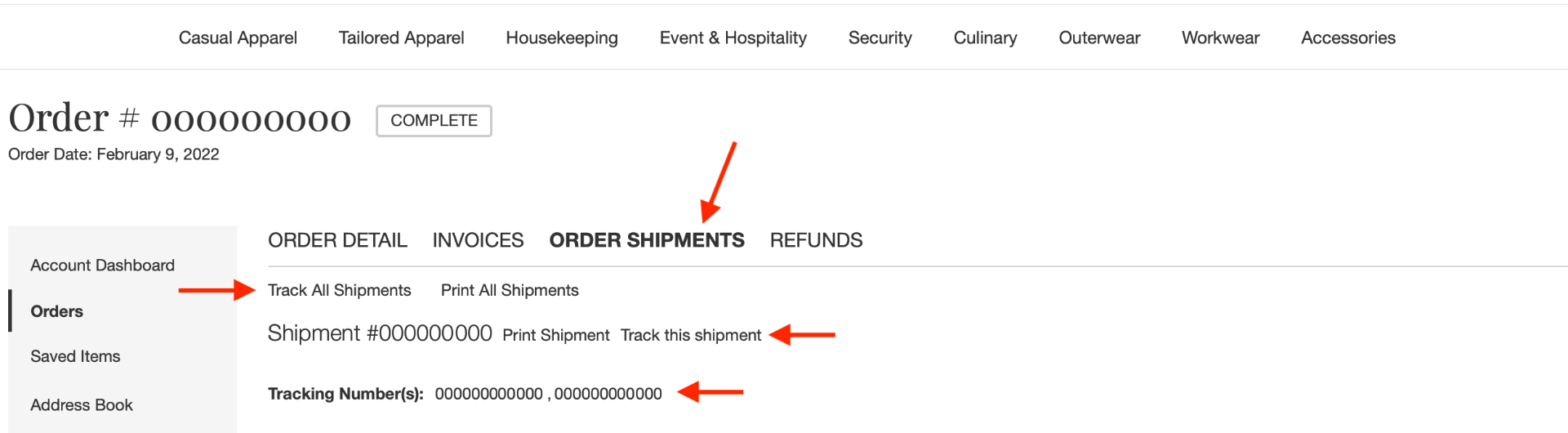 Order tracking 